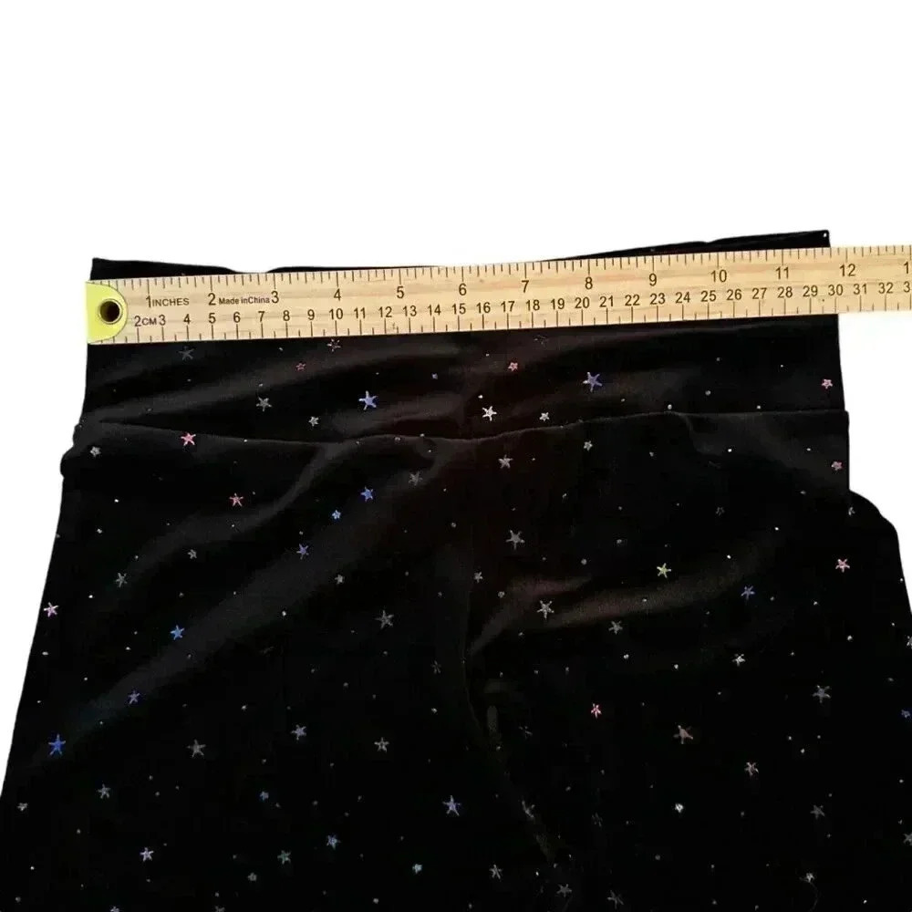 Wild Rich Kids Bikers Shorts Adult size Small black velvet w/metalic stars - Picture 5 of 6